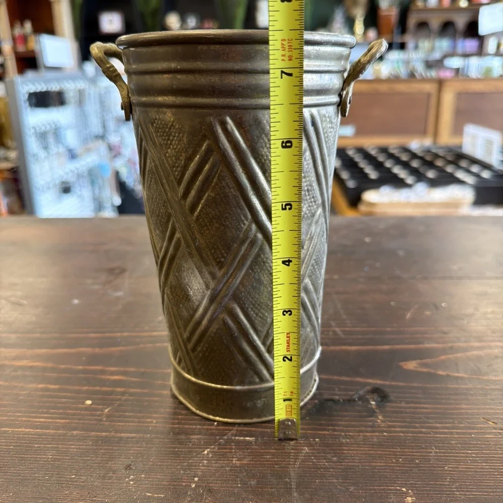 Vintage Hosley Brass Cylindrical Vase